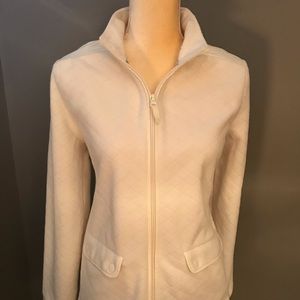 EUC Talbots Cream Fleece Jacket Size Medium